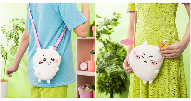 【ちいかわだらけくじ】C賞：ぬいぐるみポシェット／リズムに乗せて踊るシーンと、目薬をサッとよけちゃうシーンの全2種♪