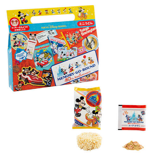 ミニうどん 1,000円｜内容量：115g[1食（めん20g+かやく入りスープ3g）×5食]｜東京ディズニーリゾート40周年“ドリームゴーラウンド”「MEMORY-GO-ROUND」グッズ｜発売日：2023年6月13日（月）｜販売店舗：東京ディズニーランド「グランドエンポーリアム」、東京ディズニーシー「エンポーリオ」