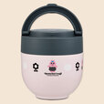 【おぱんちゅうさぎ 折りたたみハンドル付保温丼ランチジャー】折りたたみハンドルでスマートに持ち運べます