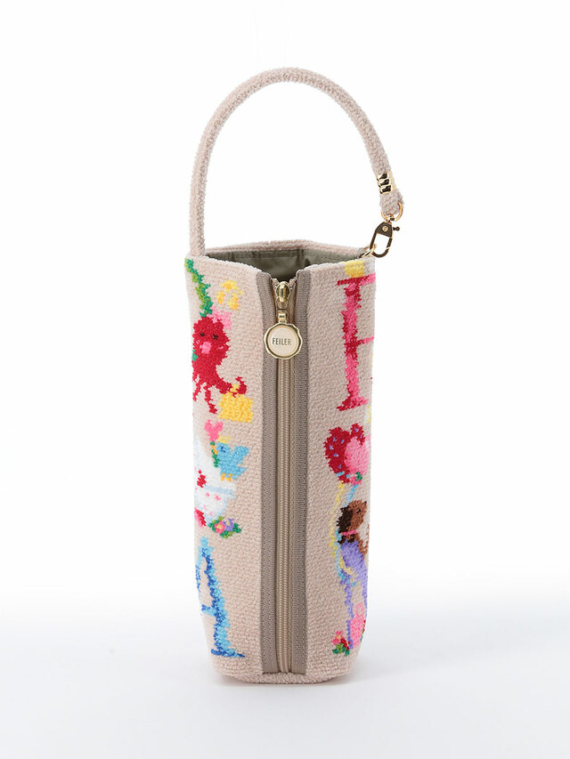 【フェイラー×ピオヌンナル「PIOFUL」】ボトルポーチ（ベージュ 裏）￥11,000(税込) 約20.5×11.5×5.5cm