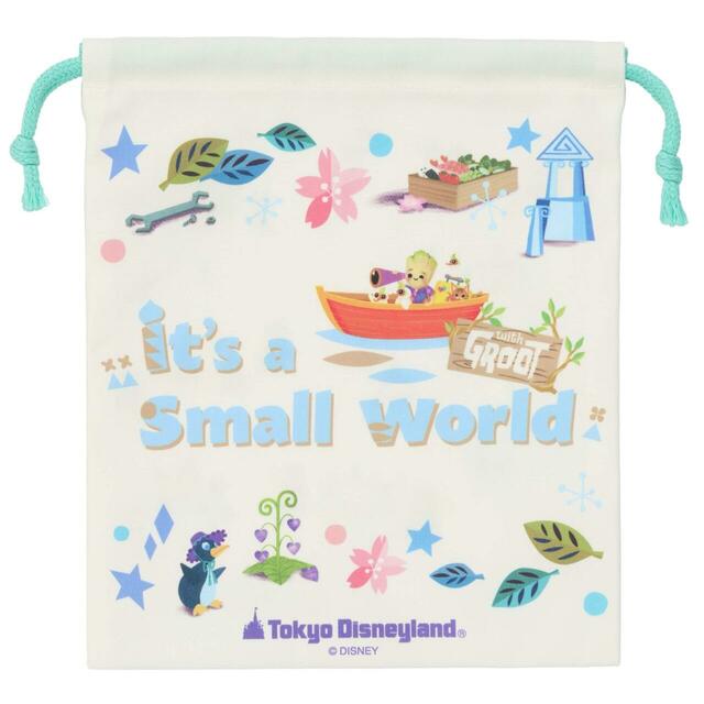 きんちゃく 900円|東京ディズニーランド「イッツ・ア・スモールワールドwithグルート」グッズ|販売店舗:東京ディズニーランド「キングダム・トレジャー」|発売日:2025年12月26日(金)