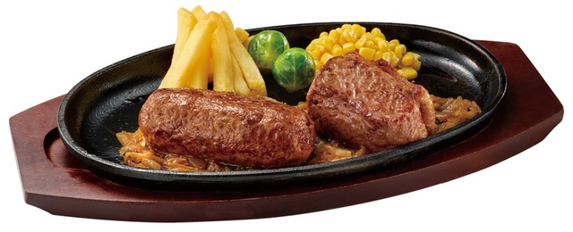 炭焼き黒毛和牛ハンバーグ＆ウルグアイ産炭焼き超厚切り熟成サーロインステーキ