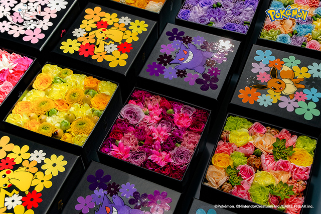 【Nicolai Bergmann × Pokémon フラワーボックス】フレッシュフラワーボックス:各8,250円(税込)/プリザーブドフラワーボックス:各20,900円(税込)