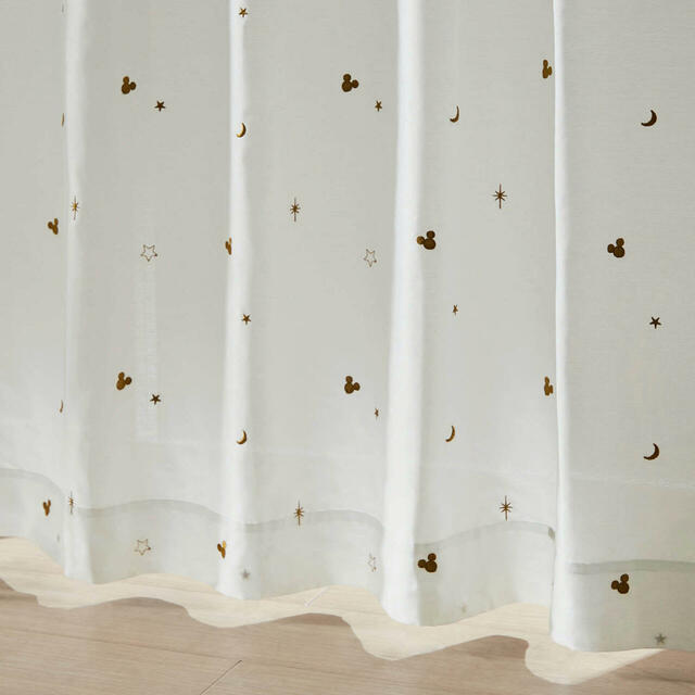 星柄刺繍のUVカット・遮像・遮熱ボイルレースカーテン「ミッキーモチーフ」 | ¥ 7,990~13,900 (税込)