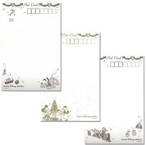 ポストカードセット 750円|サイズ:縦約15×横約10cm、3枚セット|東京ディズニーリゾート「ディズニー・クリスマス」スペシャルグッズ|販売店舗:東京ディズニーランド「ディズニー&カンパニー」、東京ディズニーシー「エンポーリオ」|発売日:2022年11月7日(月)
