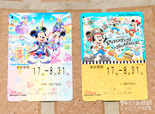 夏限定フリーきっぷ|(左)東京ディズニーランドデザイン|(右)東京ディズニーシーデザイン