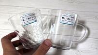 【セリア トライタン製食器 】左が「クレールグラスM」、右が「シンプルマグ」