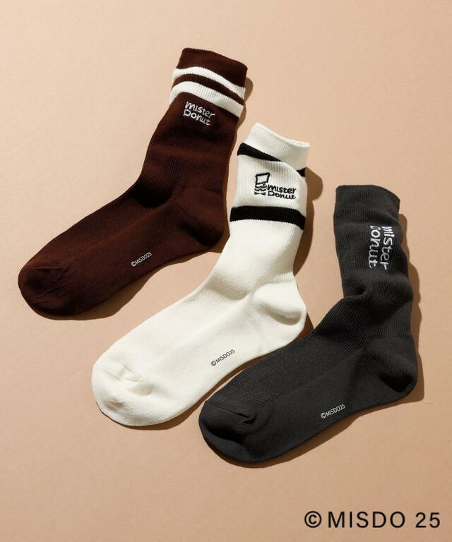 「オリジナルソックス」＜価格：各1,320円（税込）＞【LEPSIMが「ミスタードーナツ」と初コラボ！ミスドロゴやドーナツがアパレル＆雑貨になって登場！】