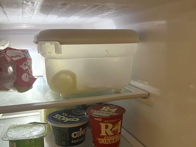 【ニトリ　スライサーザルボウルセット】一人暮らし用の冷蔵庫にいれるには、保存容器はすこし大きめ