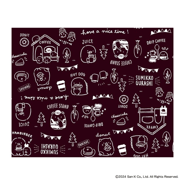 【すみっコぐらし 珈琲館 ハッピーバッグ】ピンクのバッグの内生地