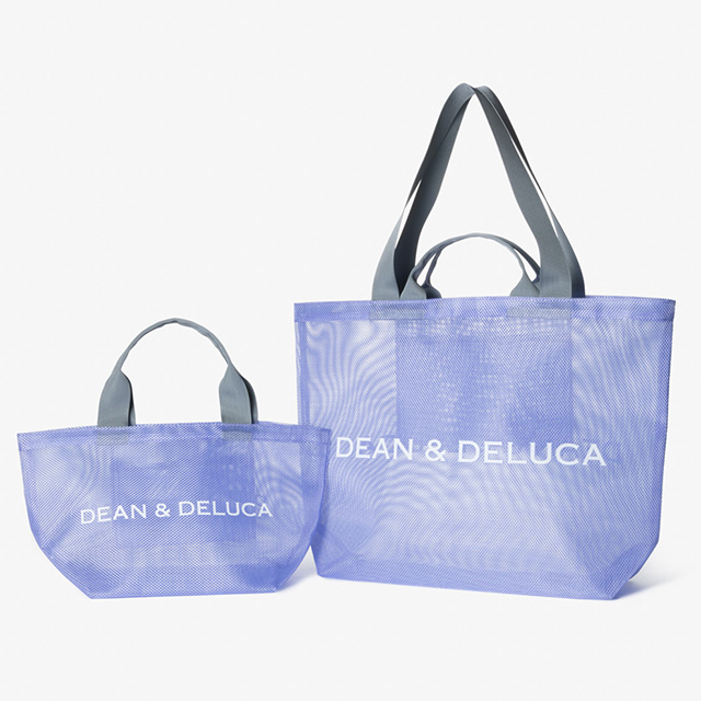【DEAN ＆ DELUCAメッシュトートバッグ ライラック】透け感のあるポリエステル製メッシュで通気性も抜群！どちらも便利な内ポケット付きです◎