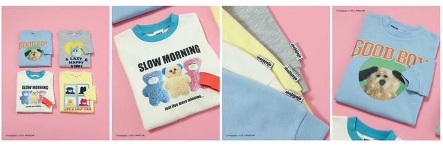 【mojojojo×BREEZE】「mojojojo転写トレーナー」(オフホワイト/サックス/イエロー、Size:80cm/90cm/100cm/110cm/120cm/130cm)2,750円