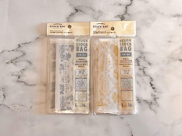 【Seria（セリア）】デザインストックバッグ　S16P トワルドジュイスタイル／各税込110円