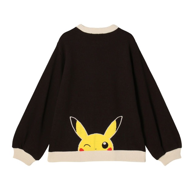 【マリークヮント×ポケモン「ピカチュウバックジャカード プルオーバー」¥15,400】ちらっと覗くピカチュウがかわいい♪