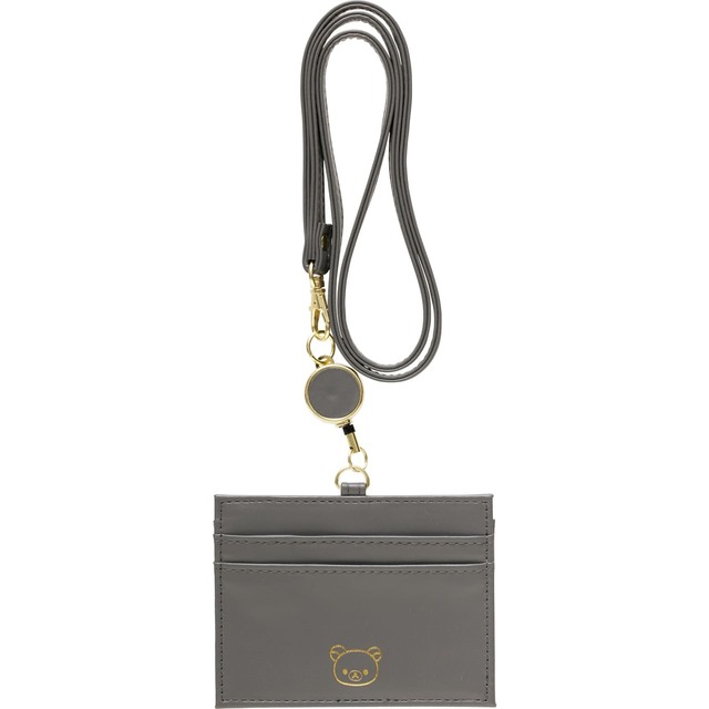 【リラックマ・オフィス雑貨シリーズ】「リール付IDカードホルダー」モノクロダークブラック　2,200円