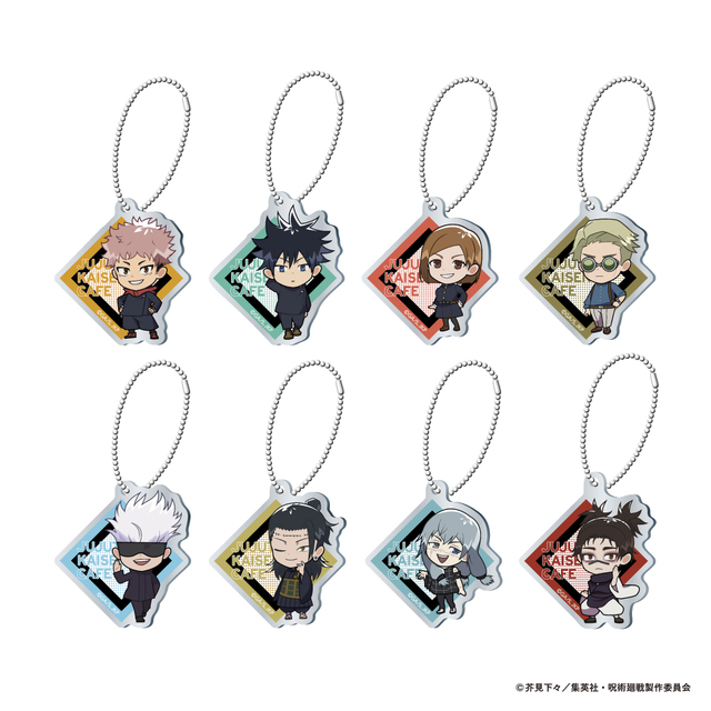 ミニキャラアアクリルキーホルダー（ランダム8種） 770円｜呪術廻戦カフェ2023 渋谷事変｜カフェオリジナルグッズ