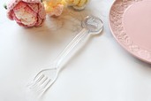【「タイトーくじ　ブルーナアニマル　Dot Pattern Collection」】F賞　クリアカトラリー／プラスチック製のフォーク。うさぎのデザインをセレクト