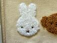 ミッフィーのかわいいお顔がもこもこの刺繍に♪
