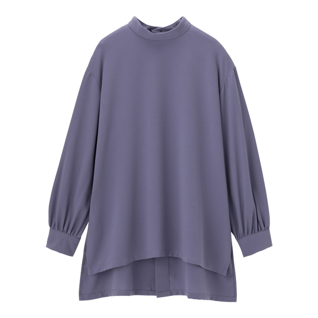 スタンドカラーバックボタンチュニックBLUE