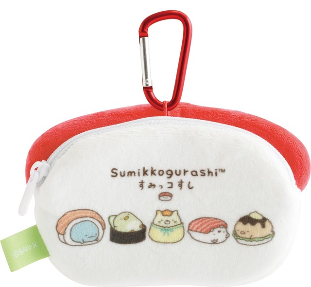 【すみっコぐらし&リラックマ「いつでもおすし雑貨」】「おすしぬいぐるみポーチ」1,870円/すみっコぐらし 裏面