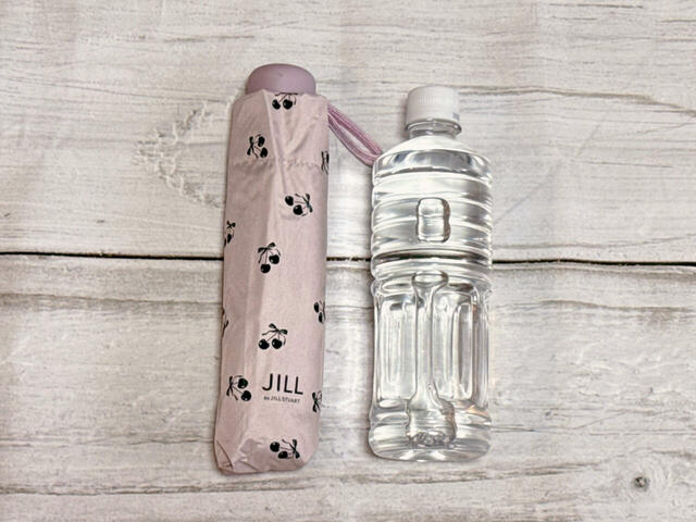 収納時のサイズは（約）長さ22.5×幅5.5×厚さ5.5cm。550mLペットボトルと同じくらいです