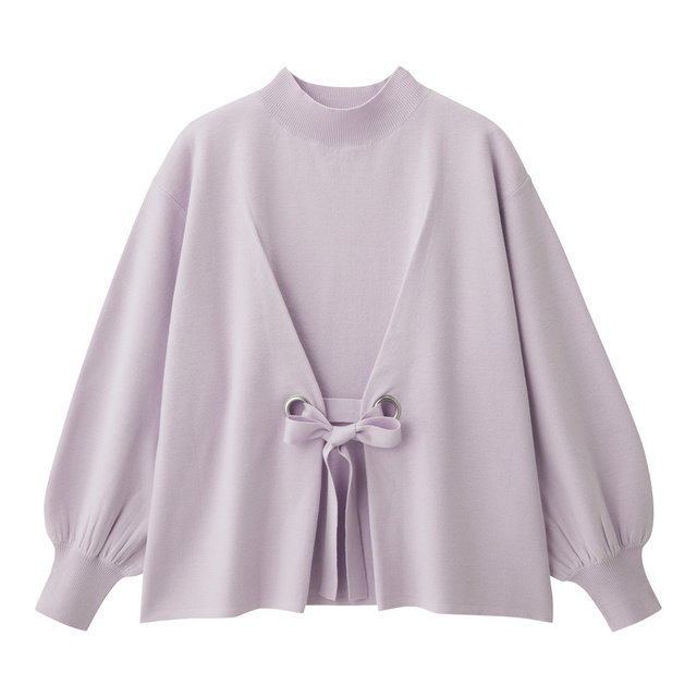 ウエストタイセーター（長袖）ライトパープル