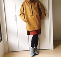 【ワークマン 綿アノラックパーカー】スカートと合わせたワークマン女子コーデ