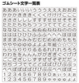 ゴムシート文字一覧