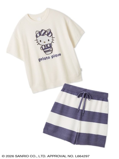 サンリオ ジェラピケ Tシャツ ショートパンツ 上下セット ホワイト NEWS
