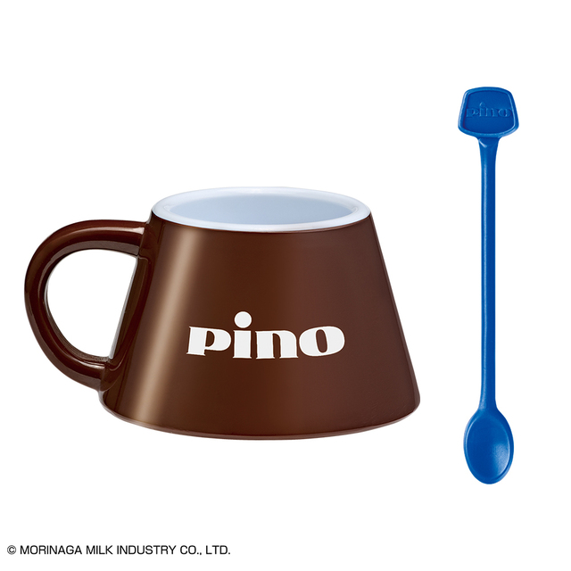 「D賞：カップ＆マドラースプーン」＜サイズ：マグカップ：約6cm／マドラースプーン：約13cm＞【人気アイス「Pino（ピノ）」が“一番くじ”に初登場！約52cmサイズの「Pinoクッション」や3色に光る「Pinoライト」が当たるかも！？】　