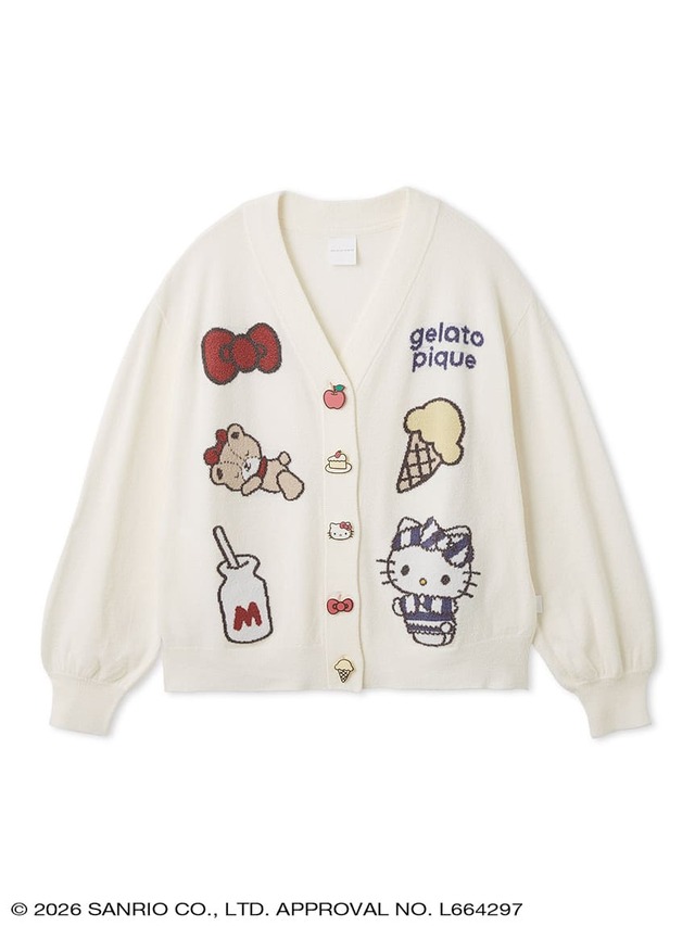 【ジェラピケ×サンリオ】【レディース】スムーズィーカーディガン（オフホワイト）　¥12,430