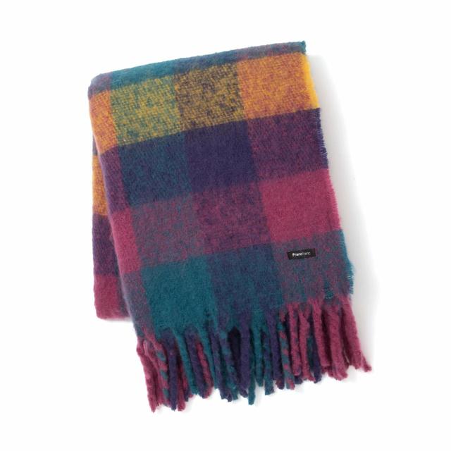 モヘア風 チェックスロー