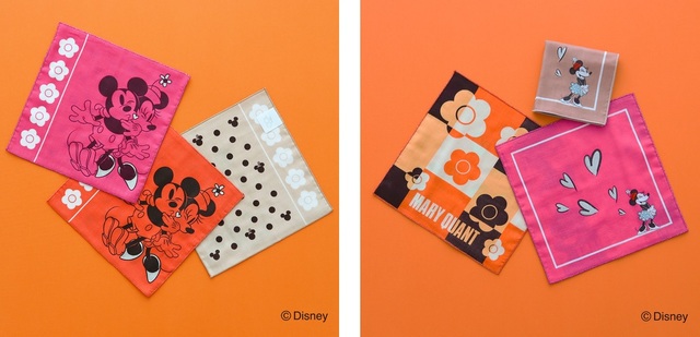 ガーゼハンカチ ￥1,100｜MARY QUANT ディズニー100周年「ミッキーマウス＆ミニーマウス」スペシャルデザイン