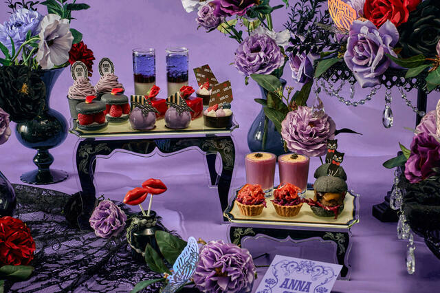 アフタヌーンティーのメニュー例【ファンタジー&ローズ アフタヌーンティー with ANNA SUI】