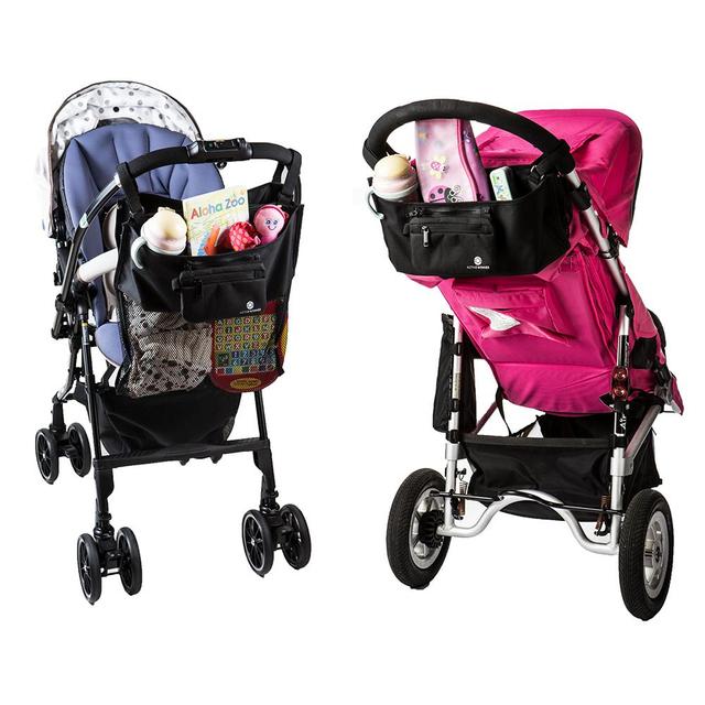 ベビーカーバッグ オーガナイザー ドリンクホルダー 小物収納バッグ 取り付け簡単 ポーチ付