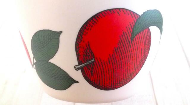 【カルディ　りんごバッグ：サラダボウル】あざやかなりんごのデザインが目を引く！