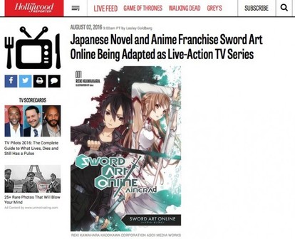 ソードアート オンライン ハリウッドで海外ドラマ化が進行中 ターミネーター新起動 アバター スタッフが参加 Medery Character S