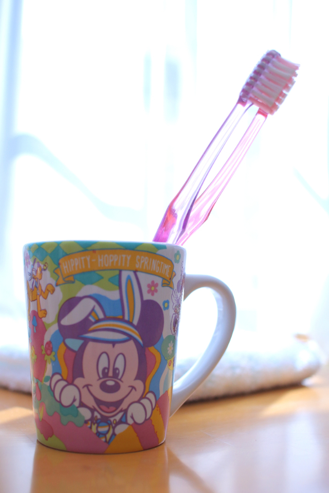 歯ブラシを立てるのに丁度いいサイズ。