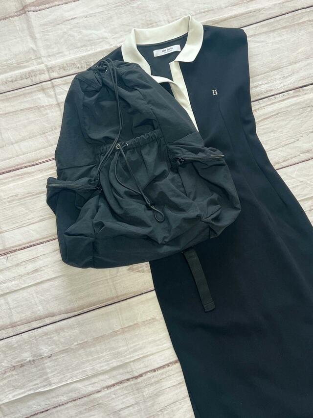 ブラックにポロドレスに合わせてみました♪