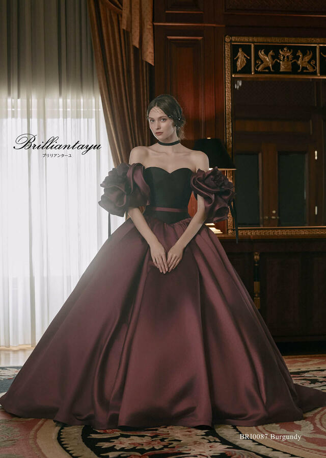 クラウディア|「Brilliantayu (ブリリアンターユ)」新作ウェディングドレス| BRI-0087_Burgundy