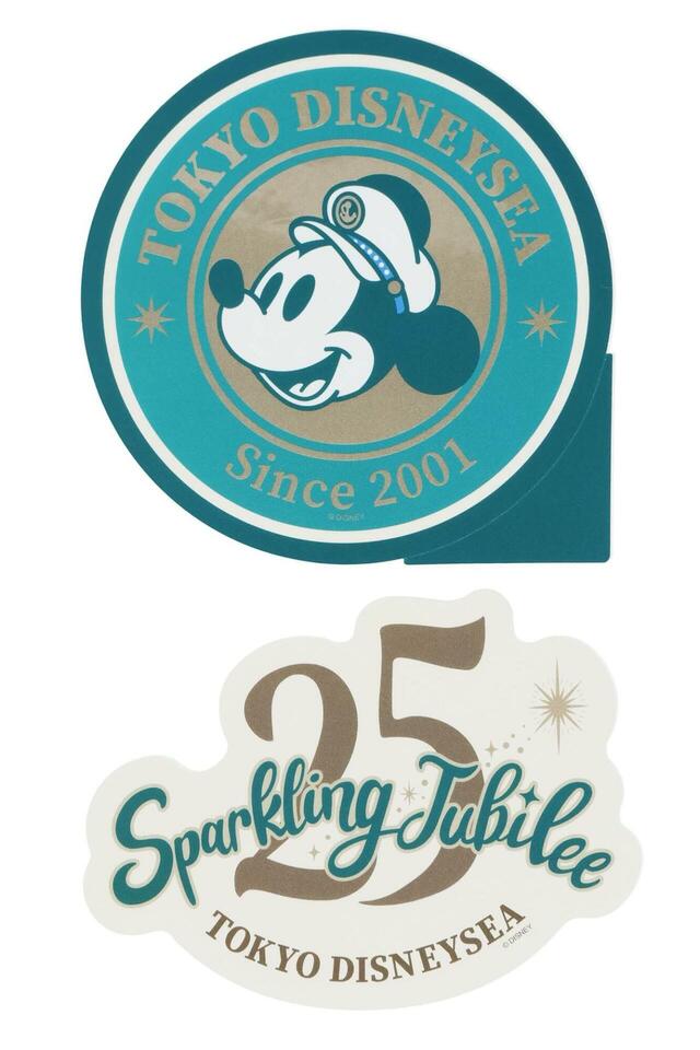 ステッカーセット 800円|「東京ディズニーシー25周年“スパークリング・ジュビリー”」スペシャルグッズ|販売店舗:東京ディズニーシー「エンポーリオ」|発売日:2026年4月8日(水)