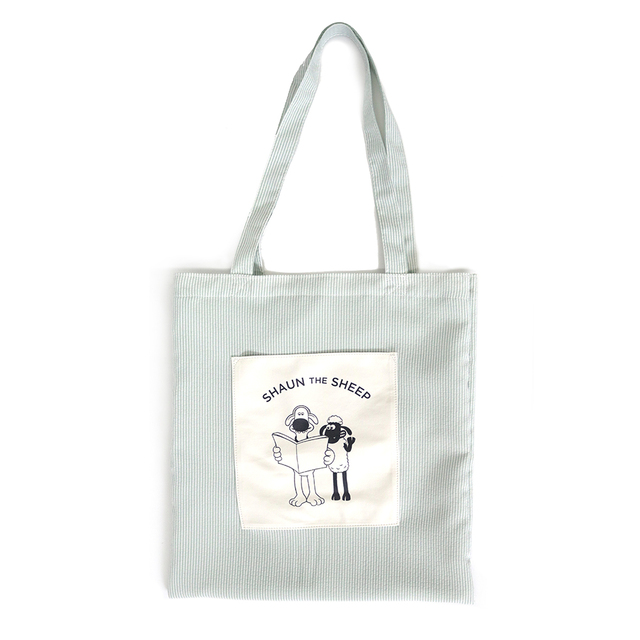 【ひつじのショーン】ストライプトート(グリーン)　3,630円（税込）