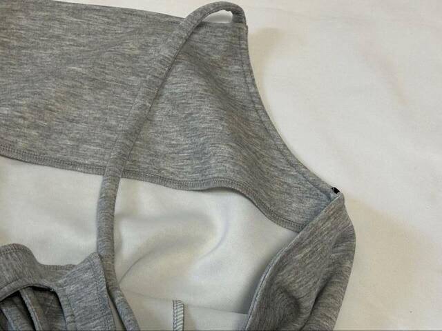 【coca ソフトスウェット サイドラインキャミワンピース】胸の部分は生地が二重になっています◎