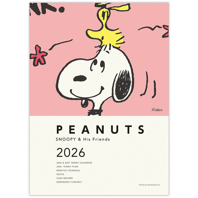 【PEANUTS 2026カレンダー＆ダイアリー】A5ダイアリー（4柄）：各1,430円（税込）／A6ダイアリー（4柄）：各990円（税込）