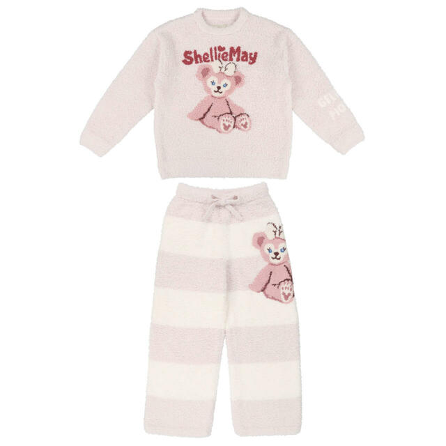 ルームウェアセット〈gelato pique〉 22,000円｜東京ディズニーシー「ダッフィー＆フレンズ20周年：カラフル・ハピネス」gelato pique(ジェラート ピケ)プロデュースグッズ｜販売店舗：東京ディズニーシー「マクダックス・デパートメントストア」｜発売日：2025年10月2日（木）