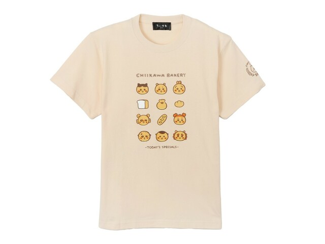 【ちいかわベーカリー】「ちいかわベーカリー Tシャツ  CHIIKAWA BAKERY ナチュラル」（M/L/XL）3,080円