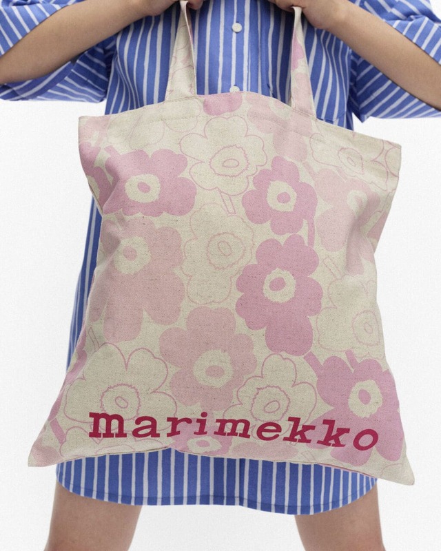 【マリメッコ】春らしいカラーのウニッコがデザインされたトートバッグ