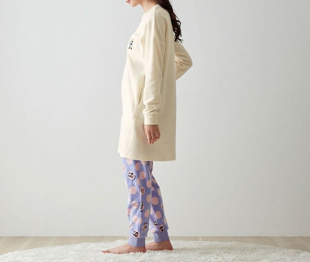 レディース肌側綿フリースチュニックパジャマ(選べるキャラクター)｜￥4,990 （税込）