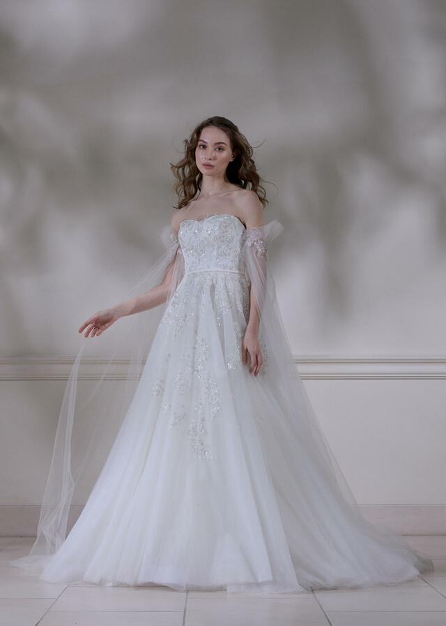 「DAVID K NEW YORK(デヴィッド ケイ ニューヨーク)」新作ウェディングドレス NY-0128_Offwhite