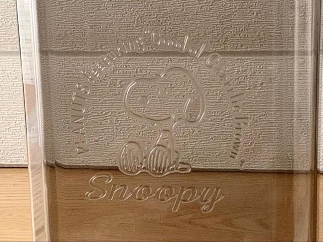 【ニトリ デコホーム／粉末保存ケース】ちょこんと座るスヌーピーのデザイン